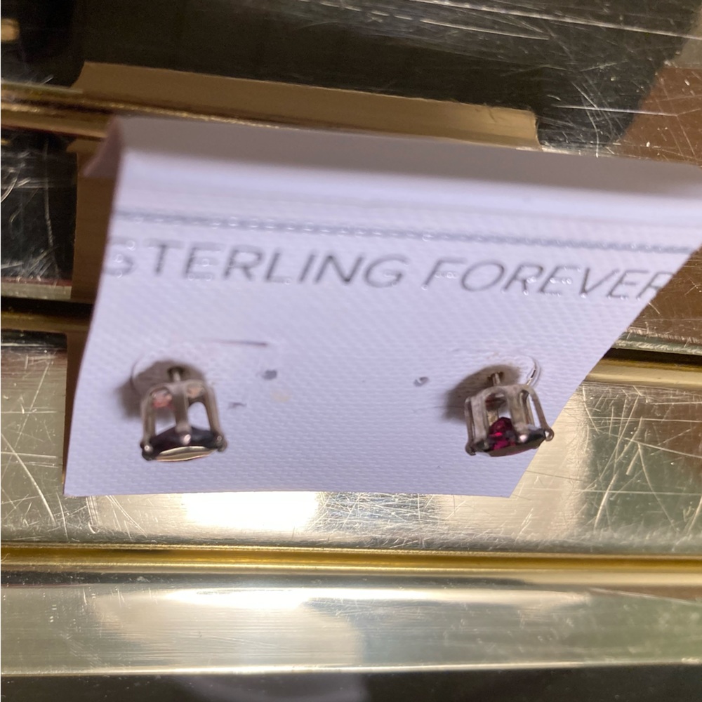 NWT ๐ Garnet Red Studs - Sterling Silver from Nordstrom - Picture 5 of 9